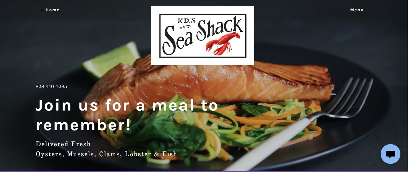 KD's Sea Shack website screenshot